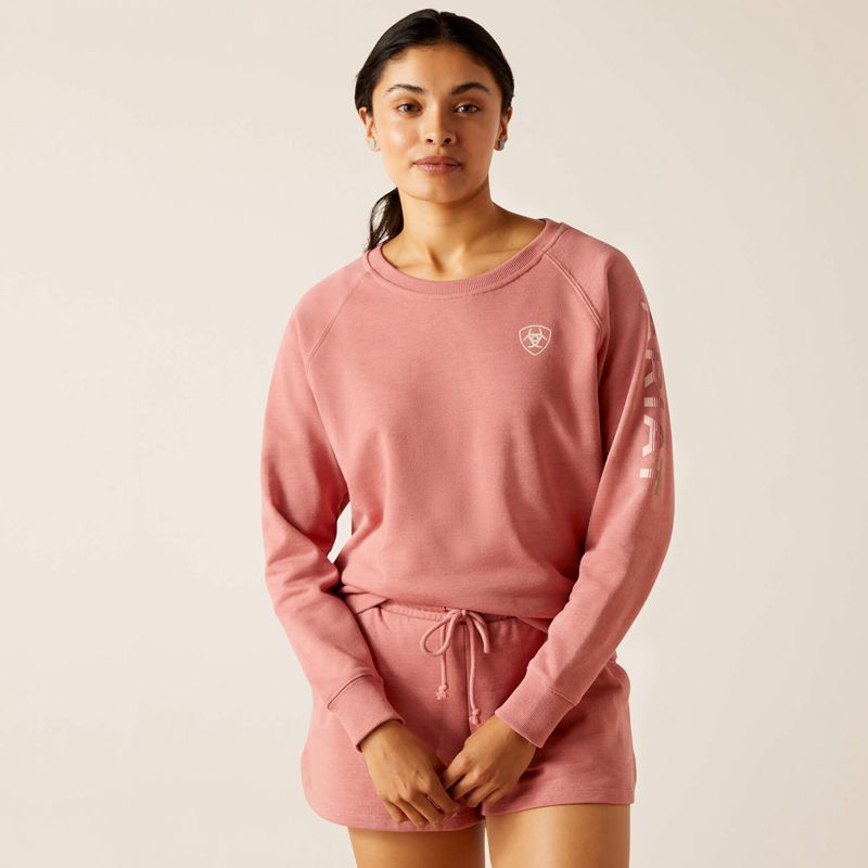 Ariat Logo Sweatshirt Rose Femme | RIM-41760595