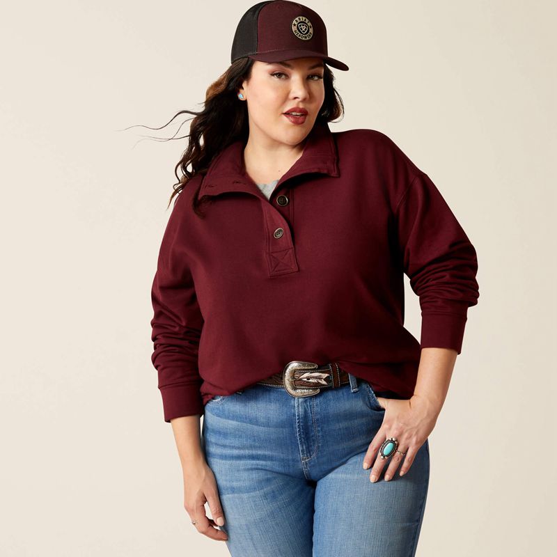 Ariat Hometown Sweatshirt Tawny Port Femme | SCQ-93034734