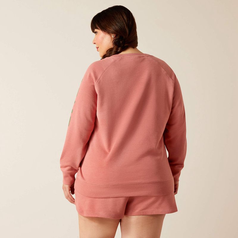 Ariat Logo Sweatshirt Rose Femme | RIM-41760595