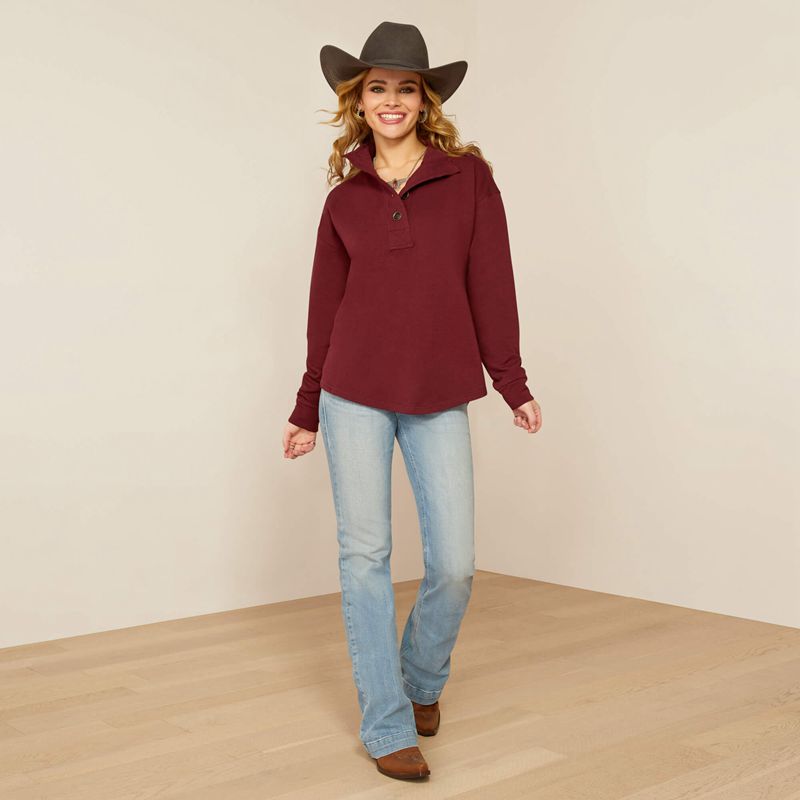 Ariat Hometown Sweatshirt Tawny Port Femme | SCQ-93034734