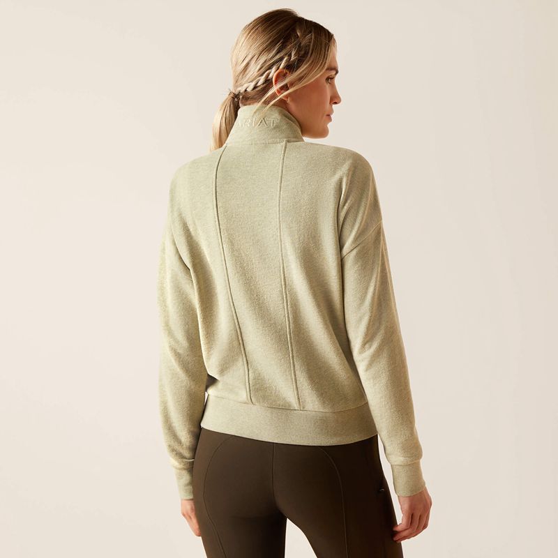 Ariat Friday Cotton 1/2 Zip Sweatshirt Vert Femme | XFI-55261455