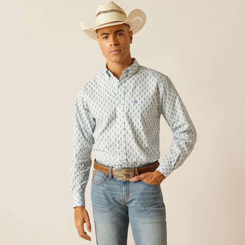 Ariat Kendrick Fitted Shirt Blanche Homme | UMZ-62202527