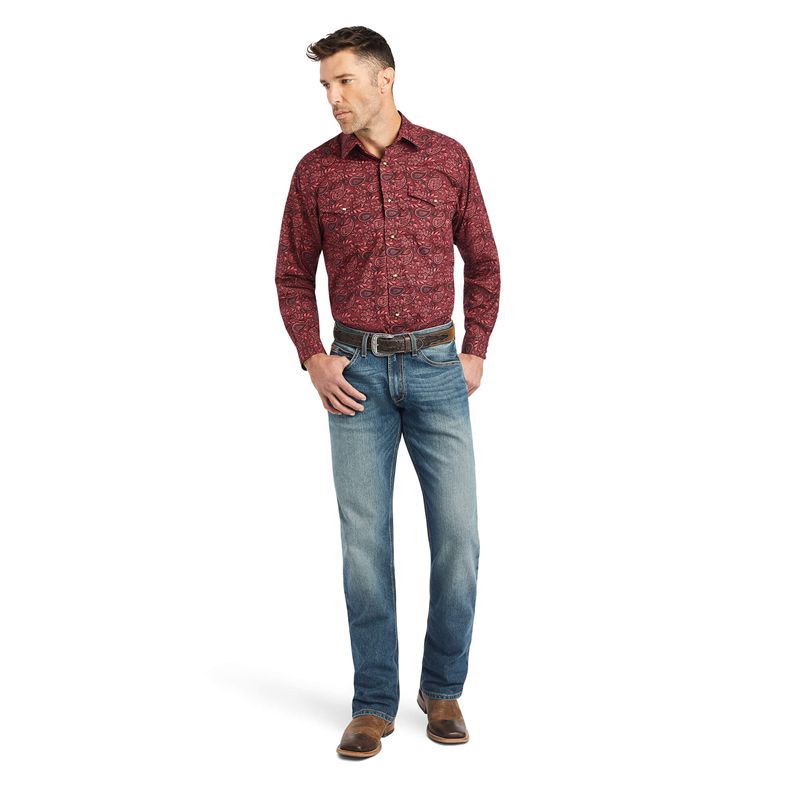 Ariat Kinglsey Classic Fit Shirt Rouge Homme | LNZ-95597834