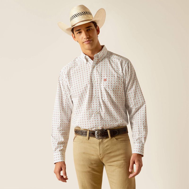 Ariat Kade Classic Fit Shirt Blanche Homme | BHS-15096563