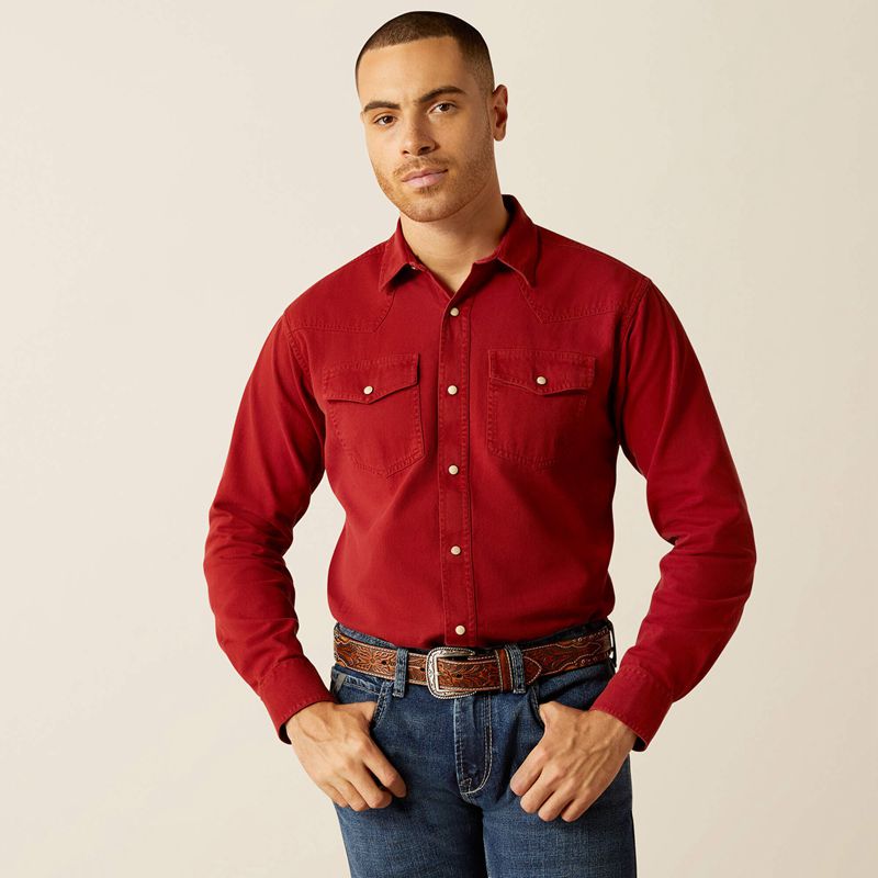 Ariat Jurlington Retro Fit Shirt Rosewood Homme | OQG-41743176