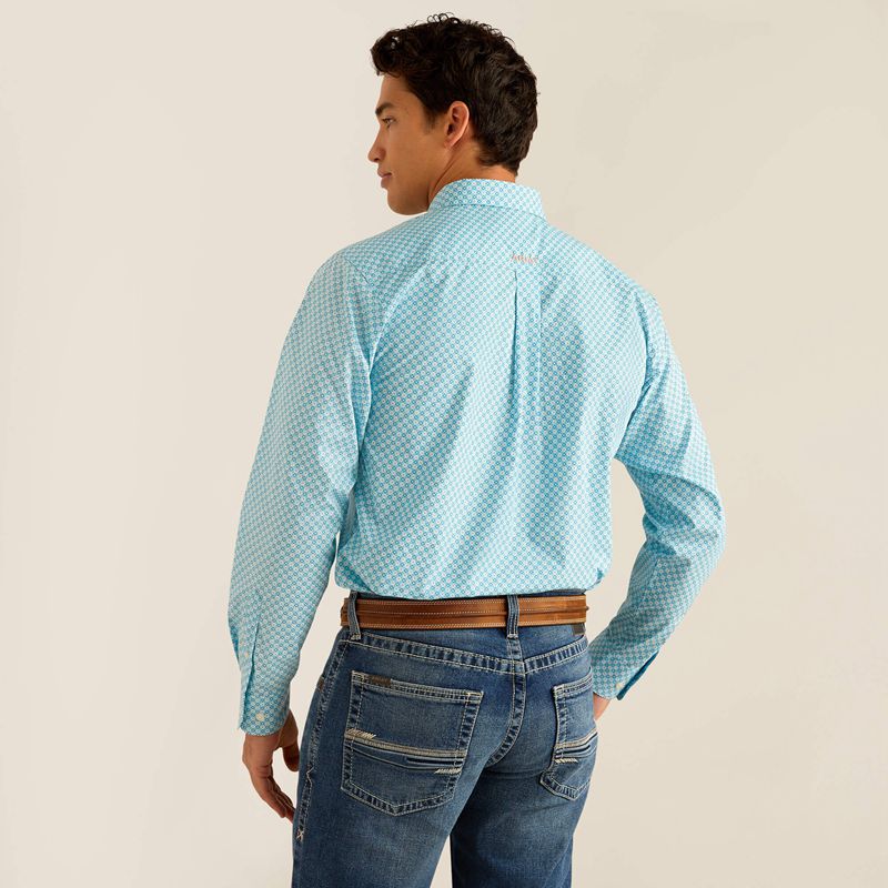 Ariat Kamron Fitted Shirt Sky Homme | BVA-34718271