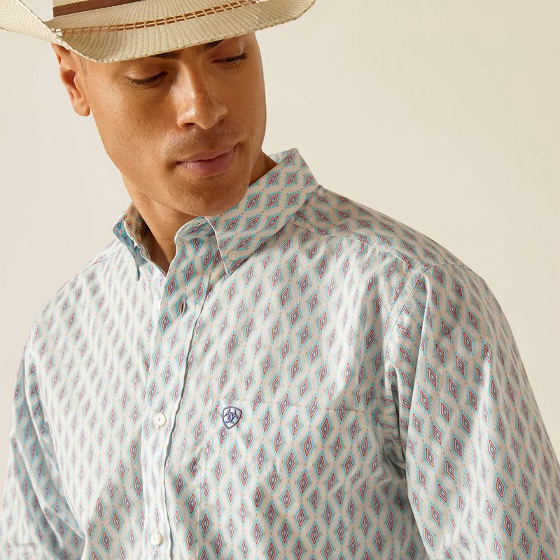 Ariat Kendrick Fitted Shirt Blanche Homme | UMZ-62202527