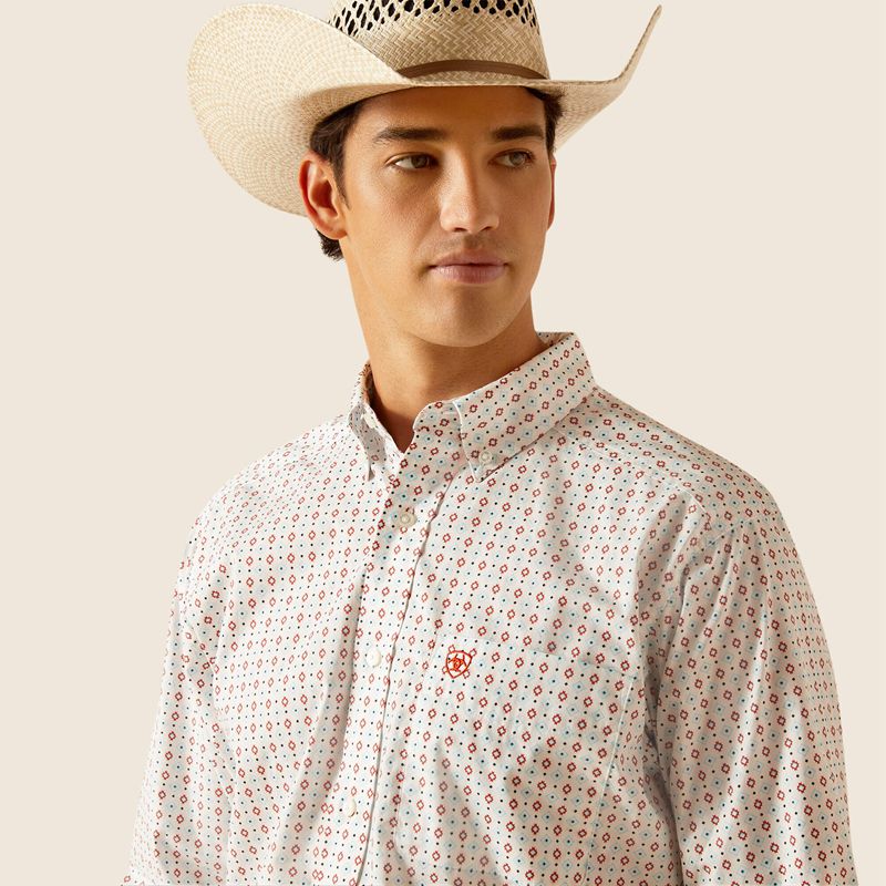 Ariat Kade Classic Fit Shirt Blanche Homme | BHS-15096563