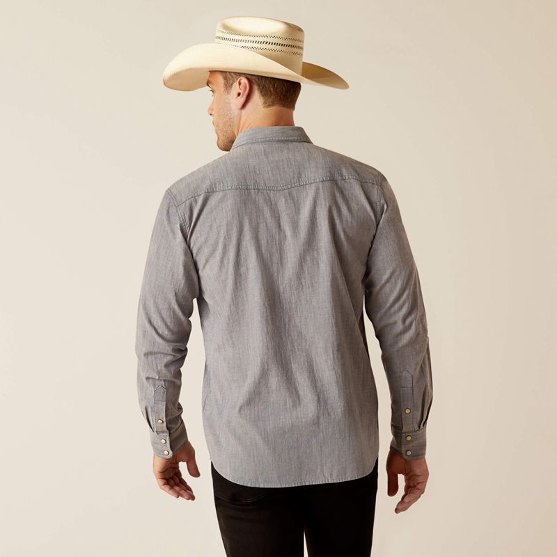 Ariat Jurlington Retro Fit Shirt Bleu Homme | YGT-29113252