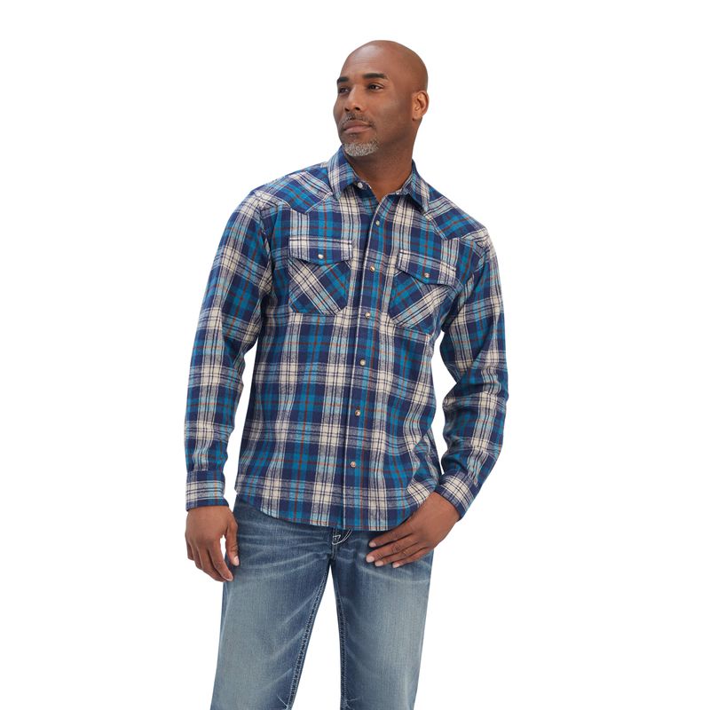 Ariat Huntleigh Retro Fit Shirt Curacoa Homme | SWQ-20117529