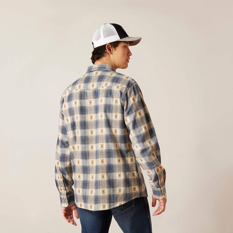 Ariat Hiro Retro Fit Shirt Vaporous Gray Homme | CYE-04808385