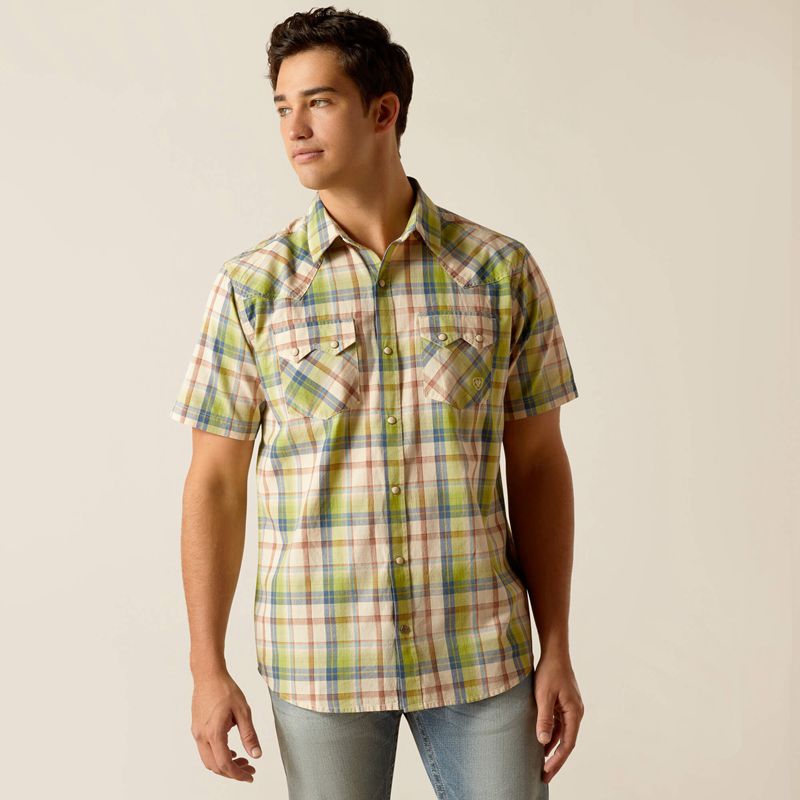 Ariat Hinston Retro Fit Shirt Sandshell Homme | HJX-64977915