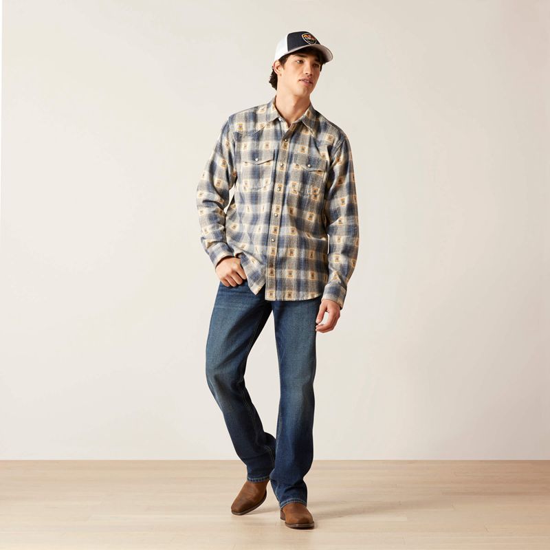 Ariat Hiro Retro Fit Shirt Vaporous Gray Homme | CYE-04808385