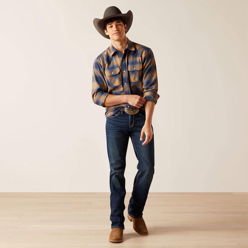 Ariat Hershel Retro Fit Shirt Comb Honey Homme | YEI-61082456