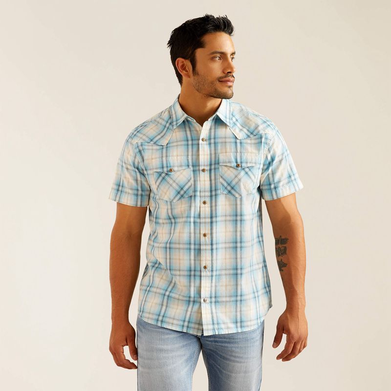 Ariat Harold Retro Fit Shirt Egret Homme | KKZ-17383170