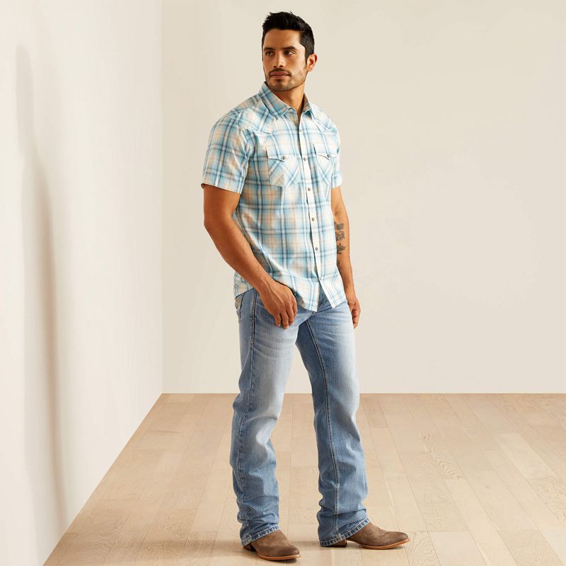 Ariat Harold Retro Fit Shirt Egret Homme | KKZ-17383170