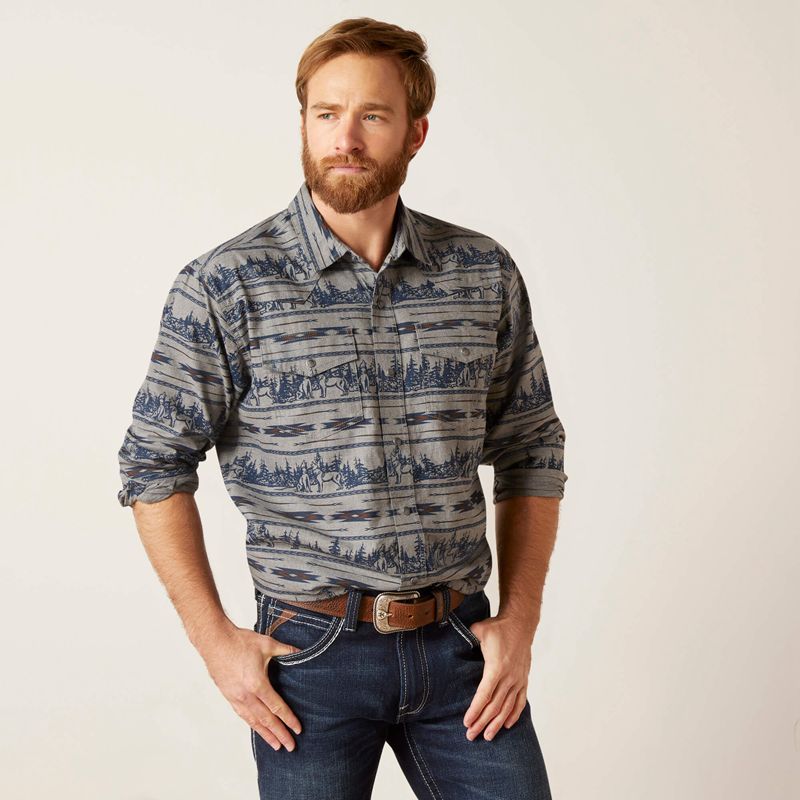 Ariat Harlow Retro Fit Shirt Indigo Homme | WXM-78993143