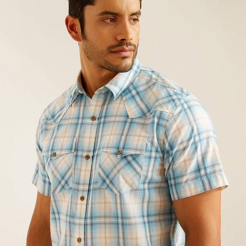 Ariat Harold Retro Fit Shirt Egret Homme | KKZ-17383170