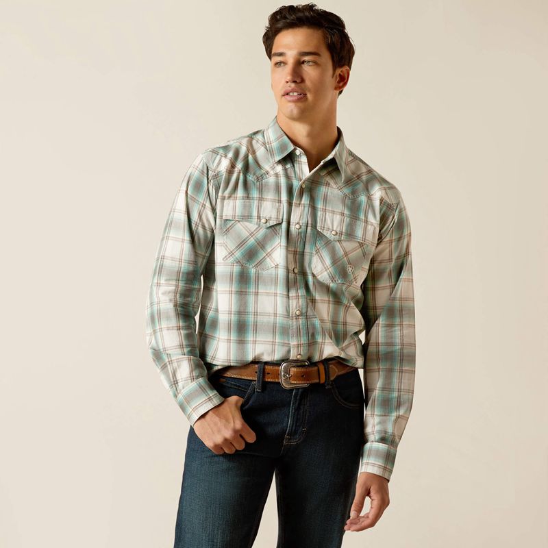 Ariat Hansai Retro Fit Shirt Egret Homme | XHP-82177746