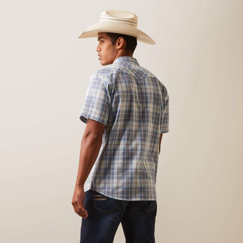 Ariat Halterman Retro Fit Shirt Blanche Homme | RSS-82188657