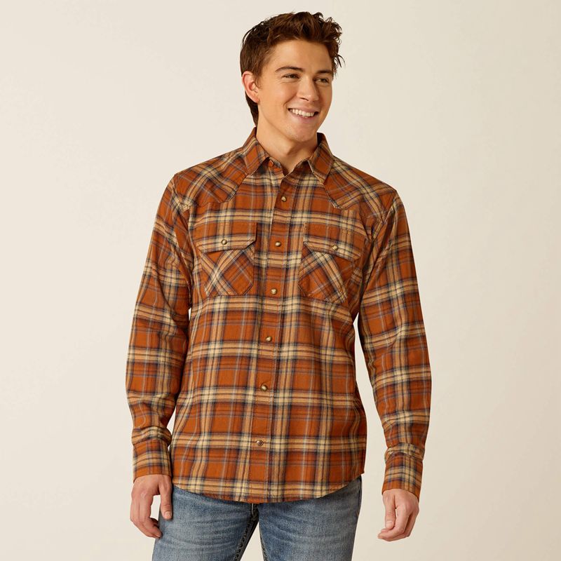 Ariat Haiden Retro Fit Shirt Roasted Pecan Homme | WIU-03809523