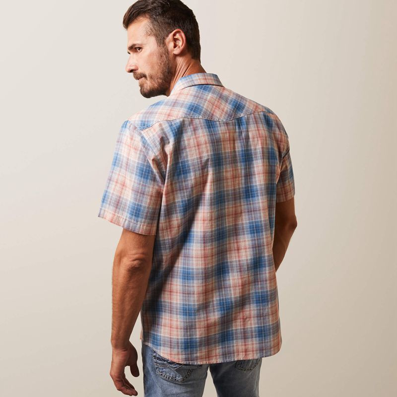 Ariat Hadrian Retro Fit Shirt Bleu Homme | VRA-24550227