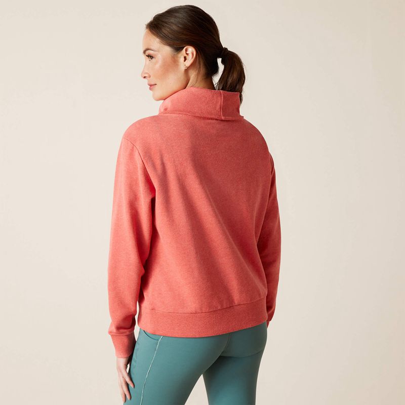 Ariat Fern 1/2 Zip Sweatshirt Heather Baked Apple Femme | WME-53340826