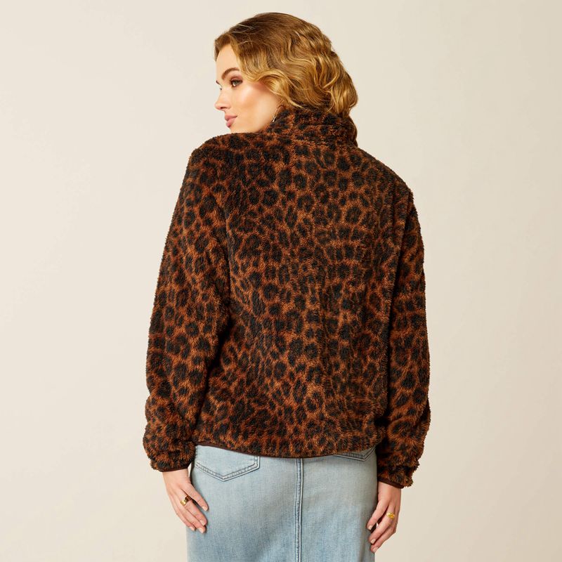 Ariat Berber Snap Front Sweatshirt Leopard Femme | KIA-51981862