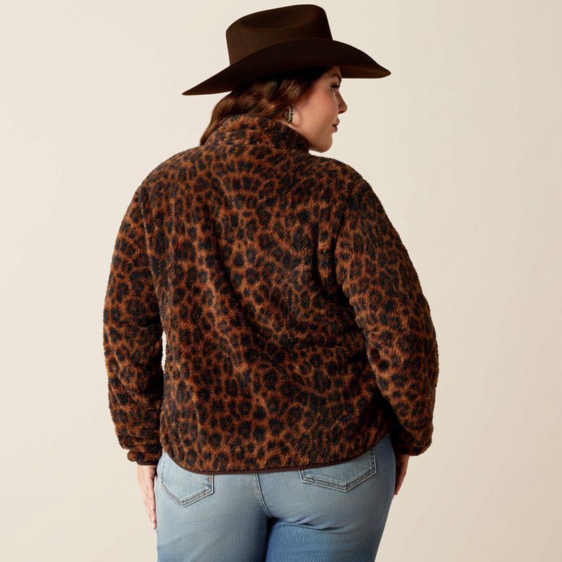 Ariat Berber Snap Front Sweatshirt Leopard Femme | KIA-51981862