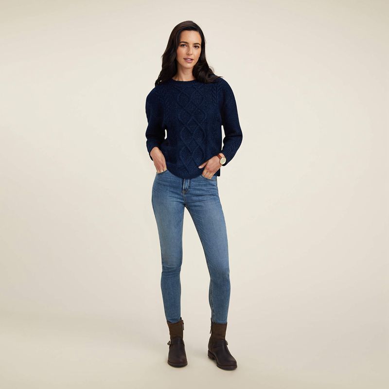 Ariat Winter Quarter Sweater Bleu Marine Femme | QTI-34236806