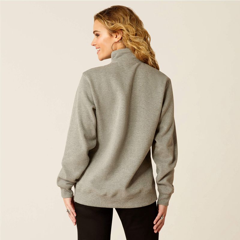 Ariat 1/2 Zip Sweatshirt Grise Femme | VNX-76516850