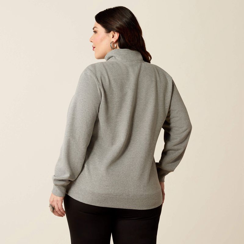 Ariat 1/2 Zip Sweatshirt Grise Femme | VNX-76516850