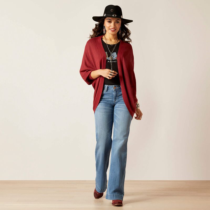 Ariat Terra Cardigan Sweater Burnt Russet Femme | LCX-38207152