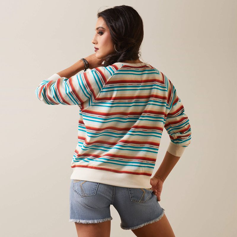 Ariat Real Sweatshirt Rosa Serape Femme | EDC-31406020