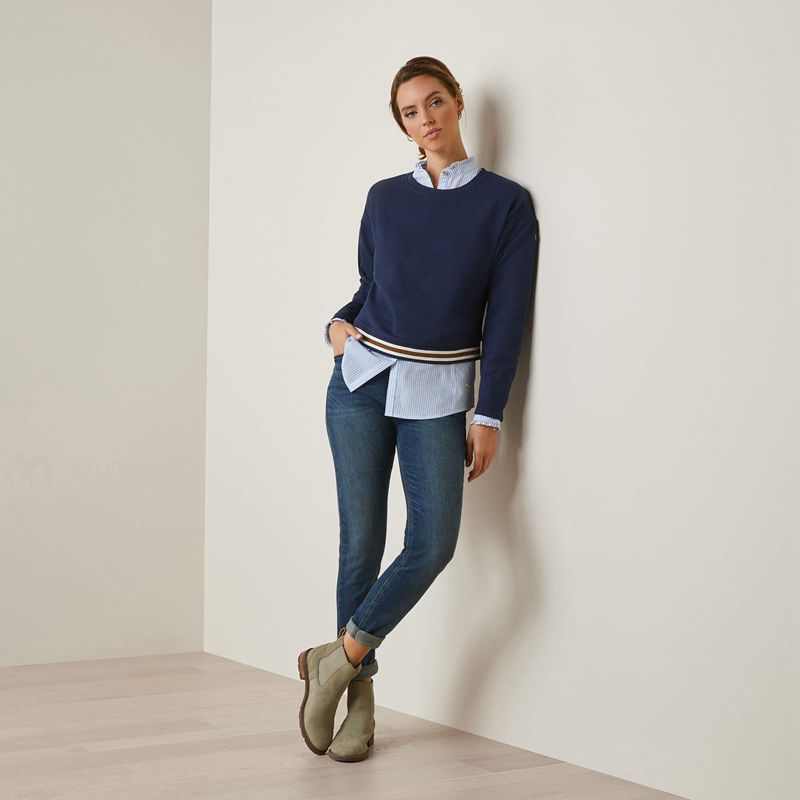 Ariat Pacifica Sweatshirt Bleu Marine Femme | YOG-64740223