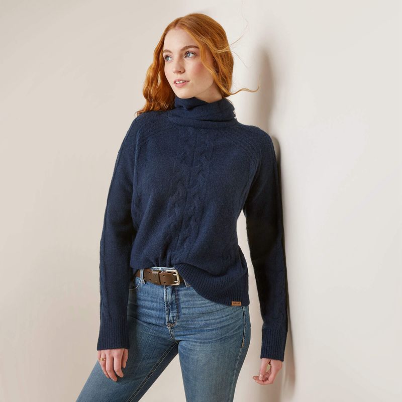 Ariat Novato Sweater Bleu Marine Femme | YKZ-76094957