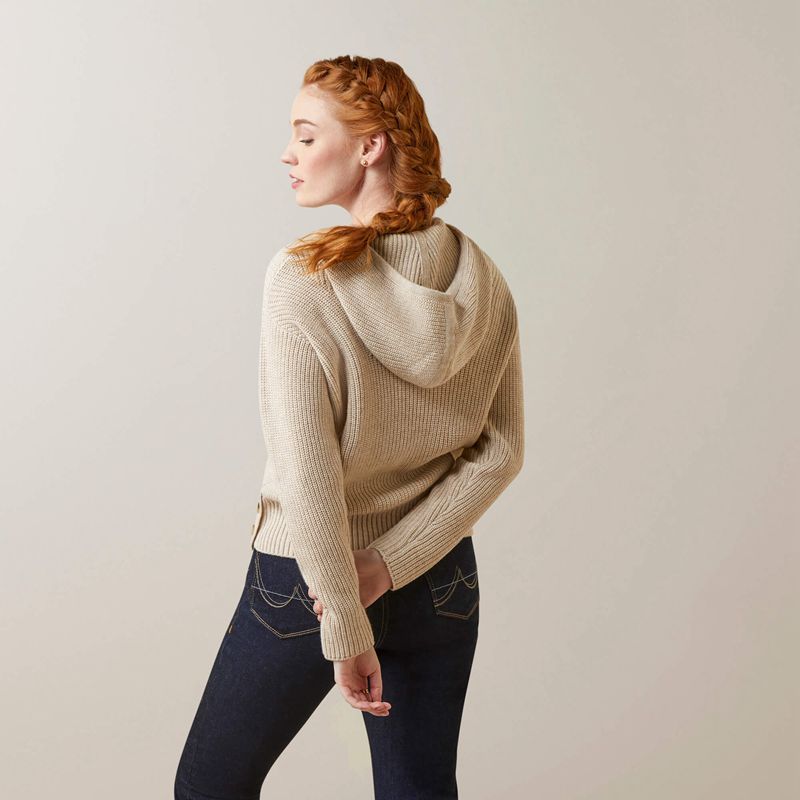 Ariat Los Altos Sweater Oatmeal Heather Femme | DKY-51828735