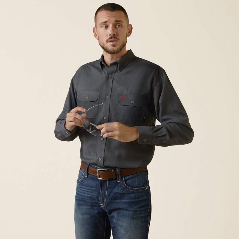 Ariat Fr Air Inherent Work Shirt Charcoal Heather Homme | AST-14017188