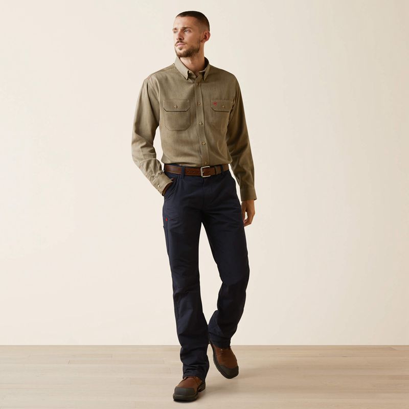 Ariat Fr Air Inherent Work Shirt Kaki Homme | SHU-18505566