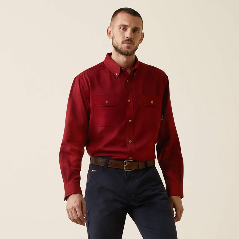 Ariat Fr Air Inherent Work Shirt Rouge Homme | EEG-25855087