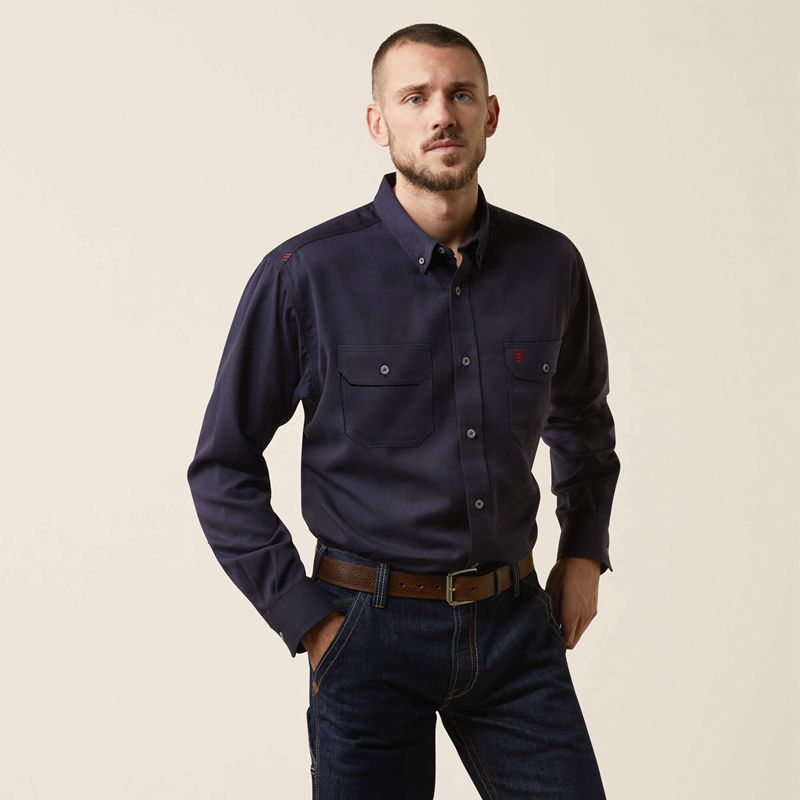 Ariat Fr Air Inherent Work Shirt Bleu Marine Homme | PQY-09792563