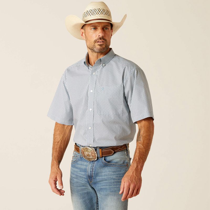 Ariat Edgar Classic Fit Shirt Bleu Homme | RSH-87027011