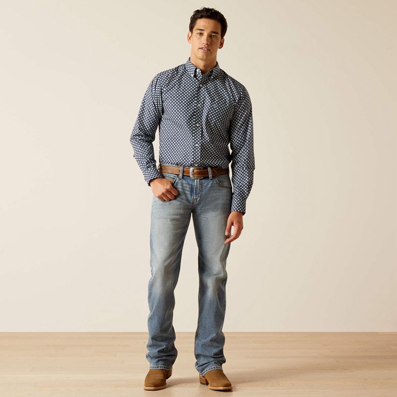 Ariat Emile Fitted Shirt Indigo Homme | QKB-58120601