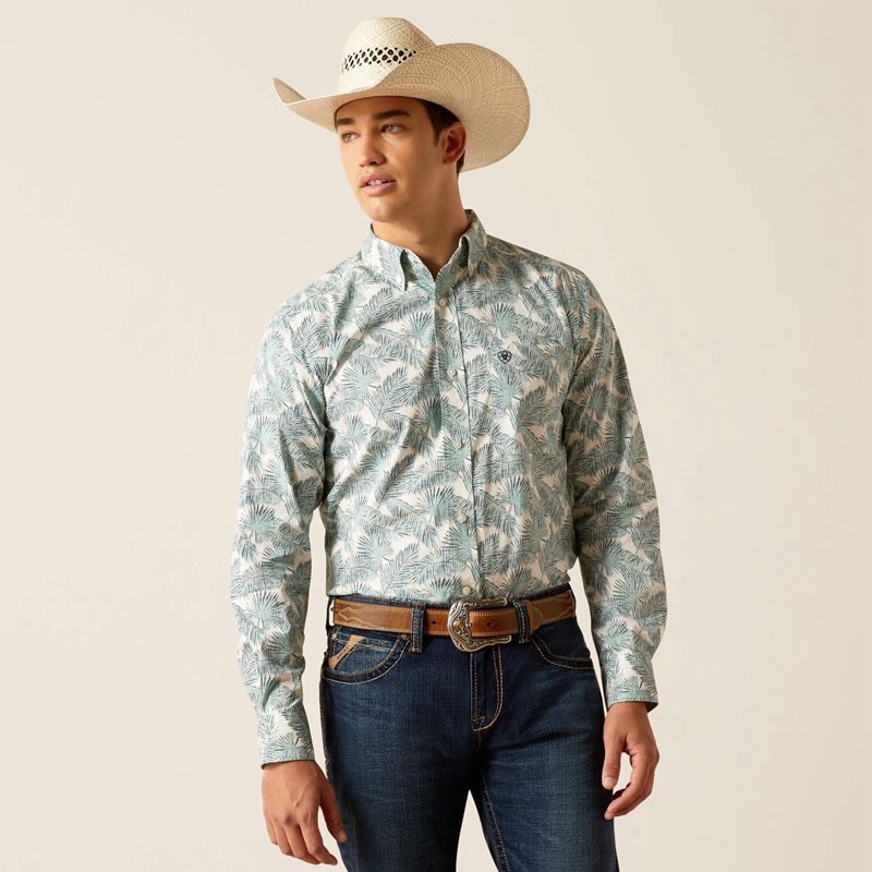 Ariat Eamanuel Fitted Shirt Reef Water Homme | JCS-25006862