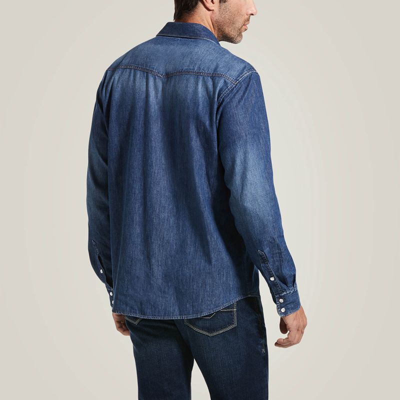 Ariat Denim Retro Fit Shirt Stone Homme | EAX-80653426