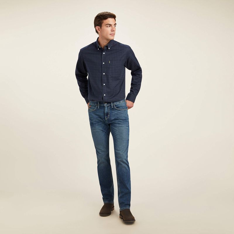 Ariat Clement Shirt Bleu Marine Homme | FQX-35205858