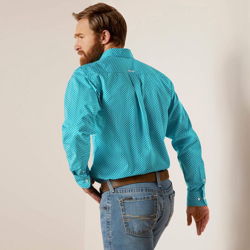 Ariat Blaine Fitted Shirt Turquoise Homme | WGS-52328456