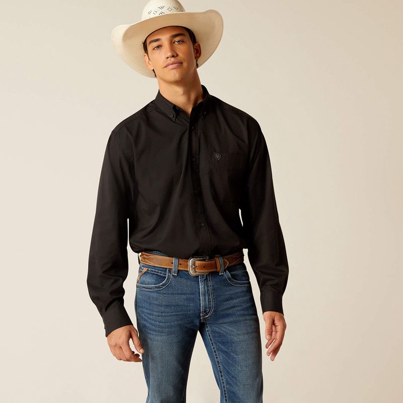 Ariat 360 Airflow Classic Fit Shirt Noir Homme | QSW-62252540