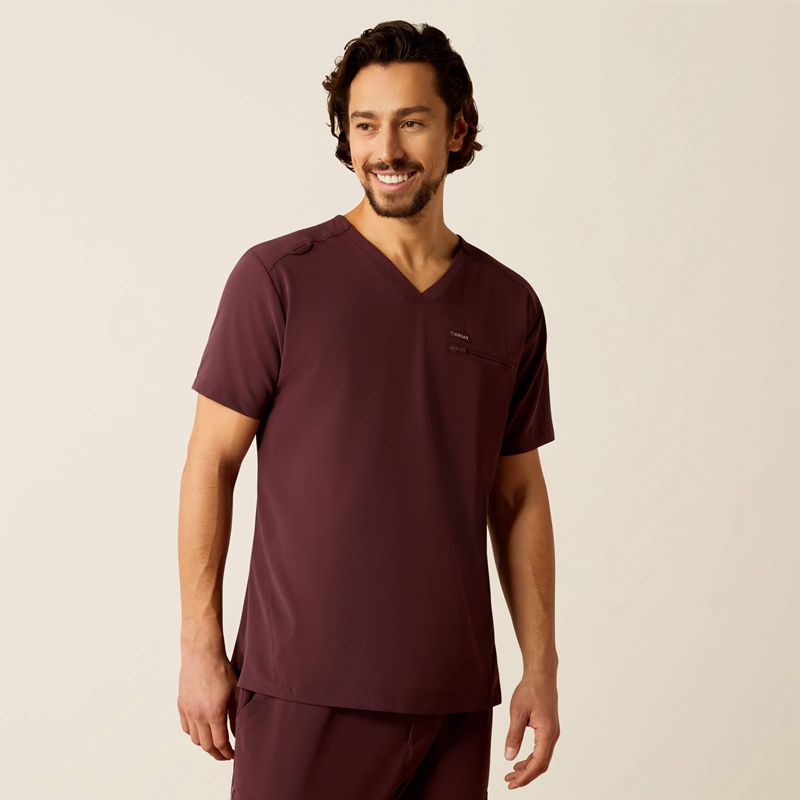 Ariat Whitman Scrub Top Winetasting Homme | ANE-55001818