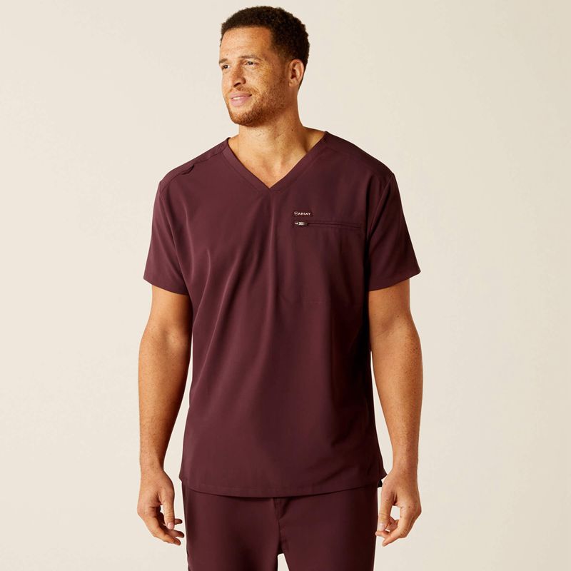 Ariat Whitman Scrub Top Winetasting Homme | ANE-55001818